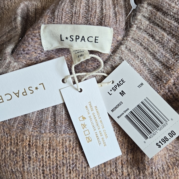 New L*Space Monroe Ribbed Mock Neck Bell Sleeve Temescal Canyon Maxi Dress NWT - Picture 9 of 9